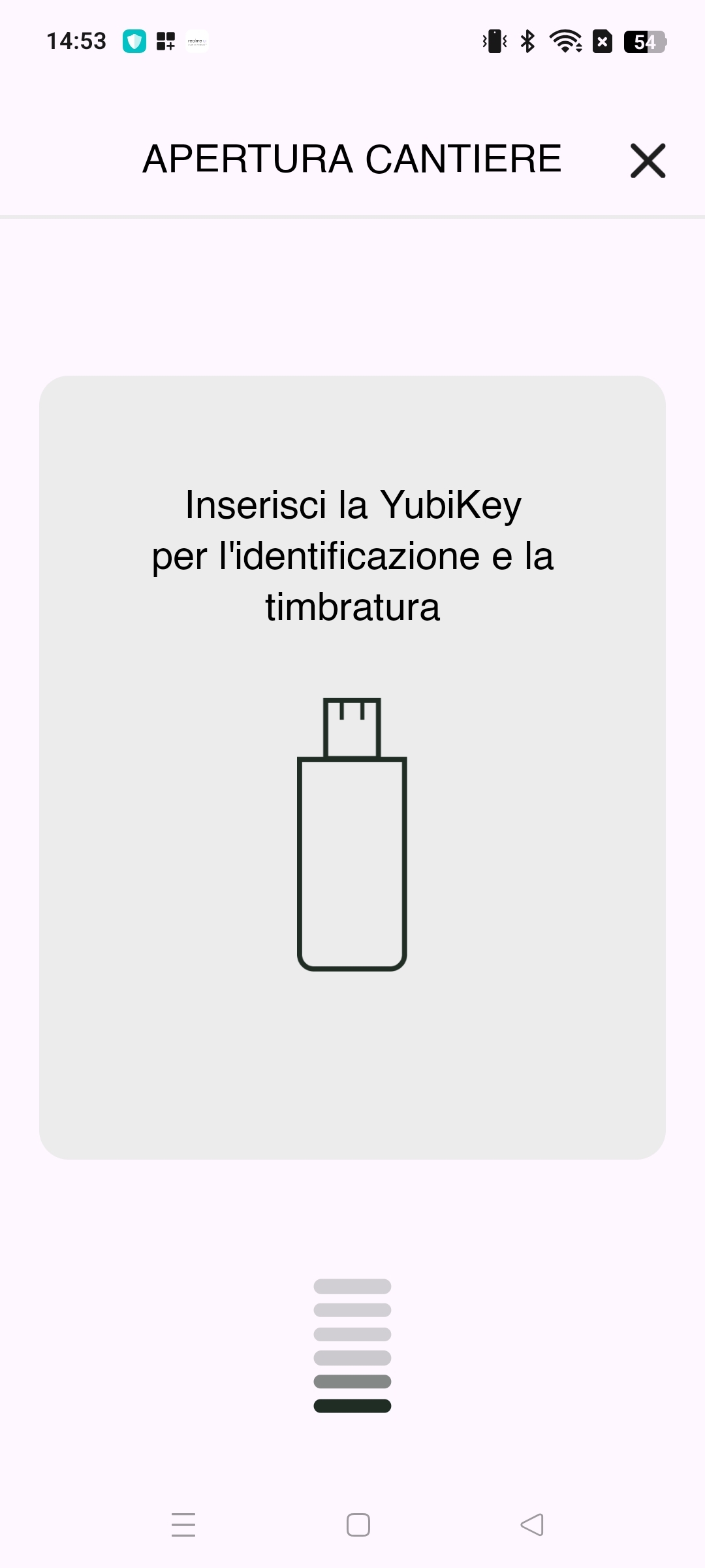Apertura cantiere con YubiKey